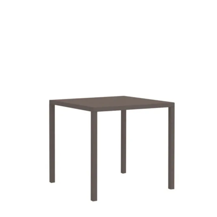 Tavolo NEXO Color Cuoio in Metallo, Design Moderno e Geometrico, 80 × 80 × 75 cm