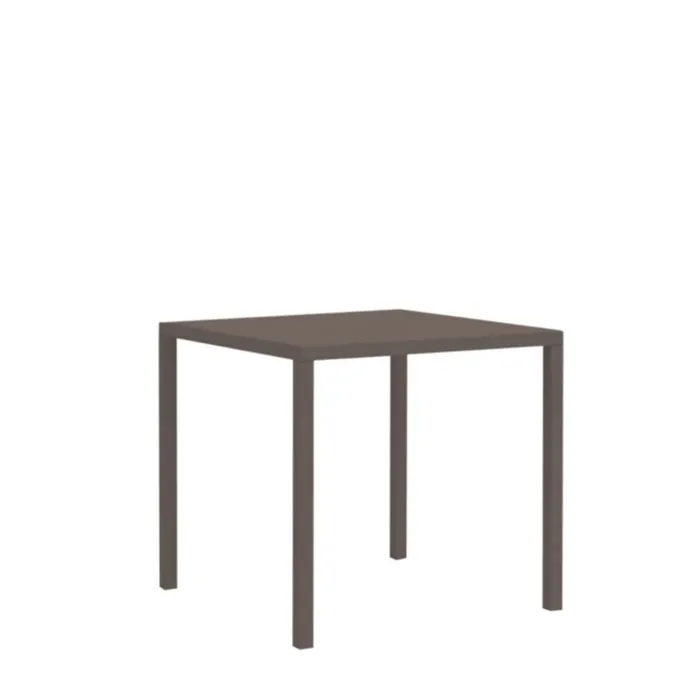 Tavolo NEXO Color Cuoio in Metallo, Design Moderno e Geometrico, 80 × 80 × 75 cm