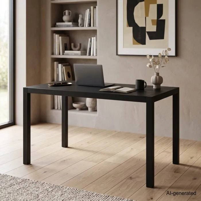 Tavolo NEXO Nero in Metallo, Design Moderno, 150 × 80 × 75 cm