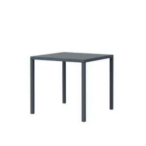 Tavolo NEXO Grafite in Metallo, Design Moderno e Piano Quadrato, 80 × 80 × 75 cm
