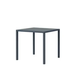 Tavolo NEXO Grafite in Metallo, Design Moderno e Piano Quadrato, 80 × 80 × 75 cm