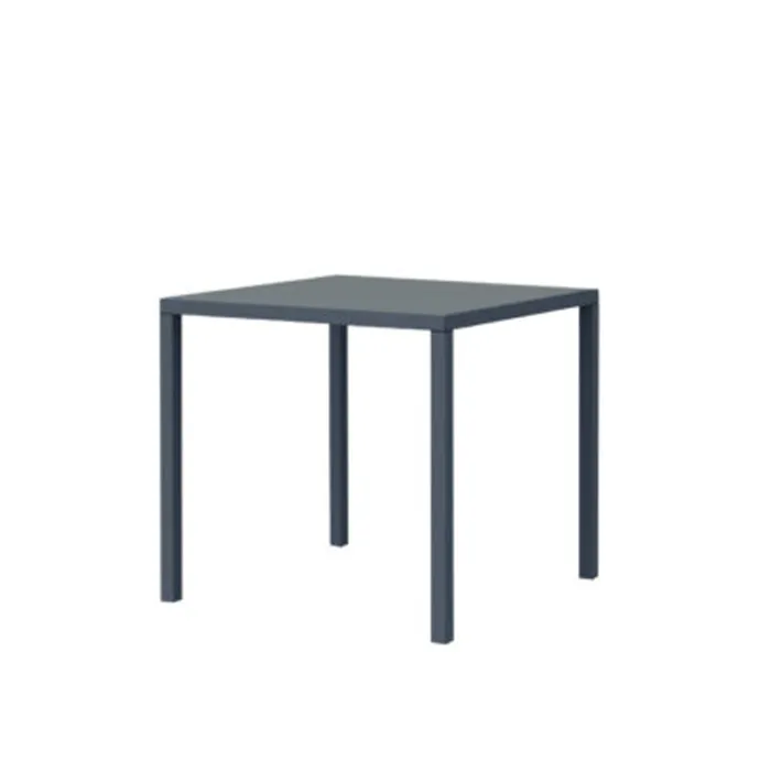 Tavolo NEXO Grafite in Metallo, Design Moderno e Piano Quadrato, 80 × 80 × 75 cm