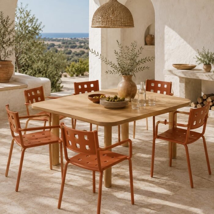 SET 4 POLTRONA ZELIA POLIPROPILENE TERRACOTTA