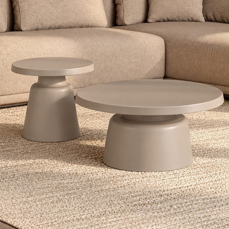 Set 2 Tavolini NADIR in Metallo dal Design Moderno e Rotondo - immagine 10